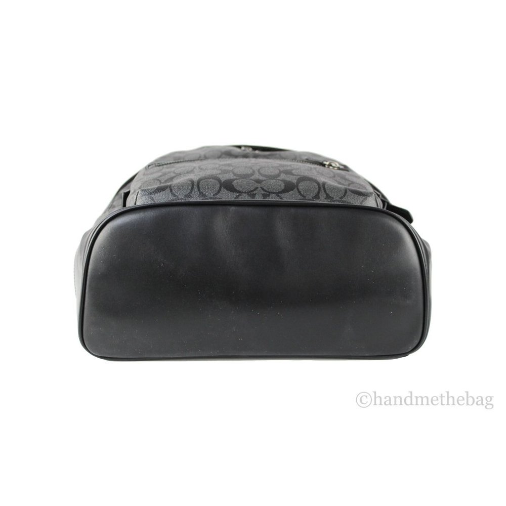 NEW Coach Men's West Large Backpack Charcoal Black Signature Coated Canvas NWT - Picture 9 of 9